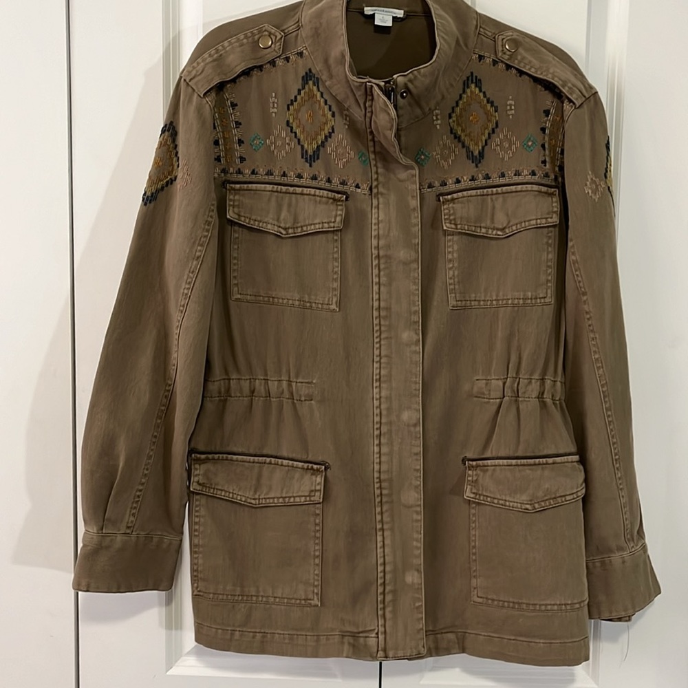 Sundance embroidered olive cargo jacket - Picture 8 of 12